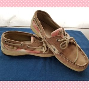 Sperry Top Sider Pink and White Boat Shoe